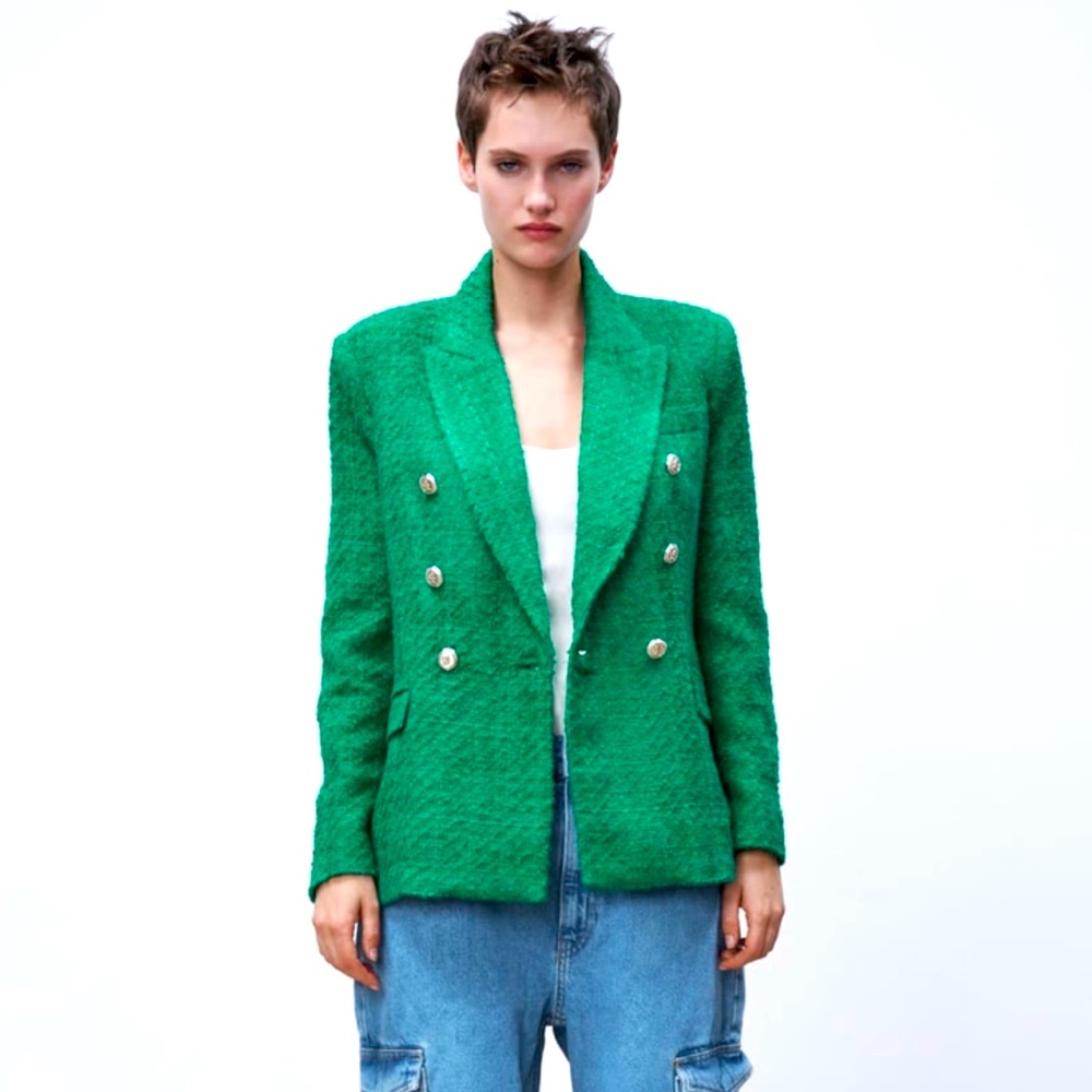 Textured Double Breasted Blazer - Size XL - NWT!